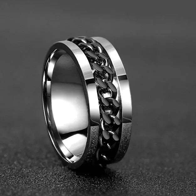 Anillo Antiestres Negro - Plateado 804 - Gregor Relojes y Accesorio Ecuador
