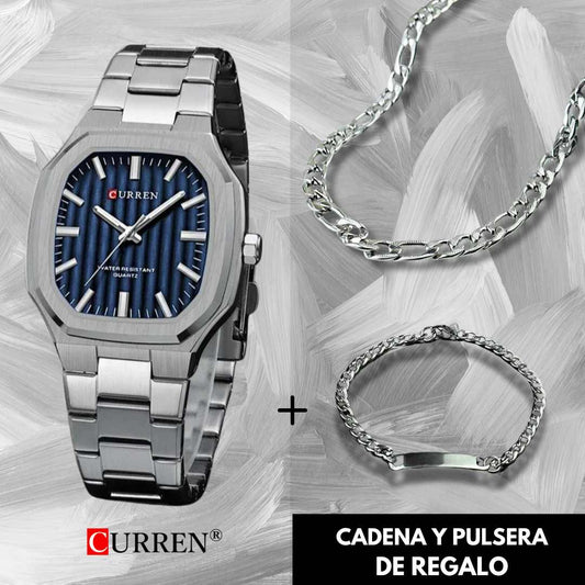 RELOJ CURREN + PULSERA Y CADENA