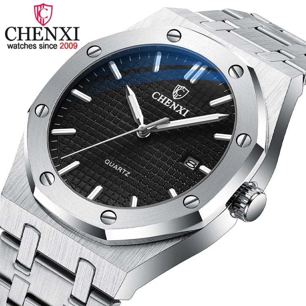 Reloj Chenxi 102 Plateado-Negro Gregor-accesorios