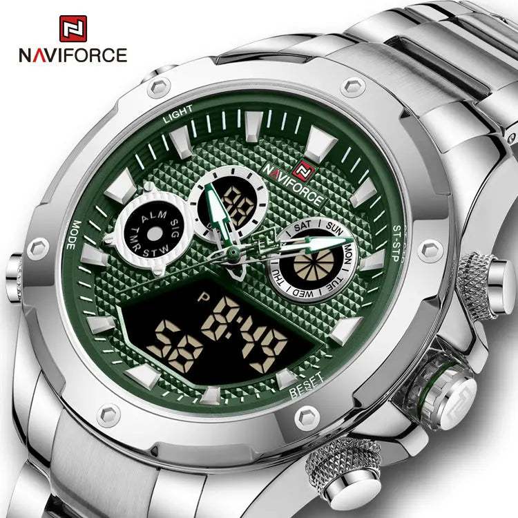 Reloj Naviforce Verde y Plata #2011 Gregor-accesorios