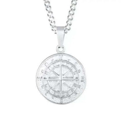 Cadena Brújula Plateada 3114 - Gregor Relojes y Accesorio Ecuador