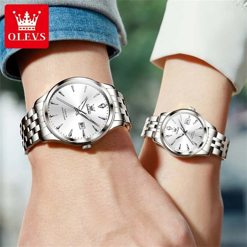 Reloj Pareja Olevs Plata