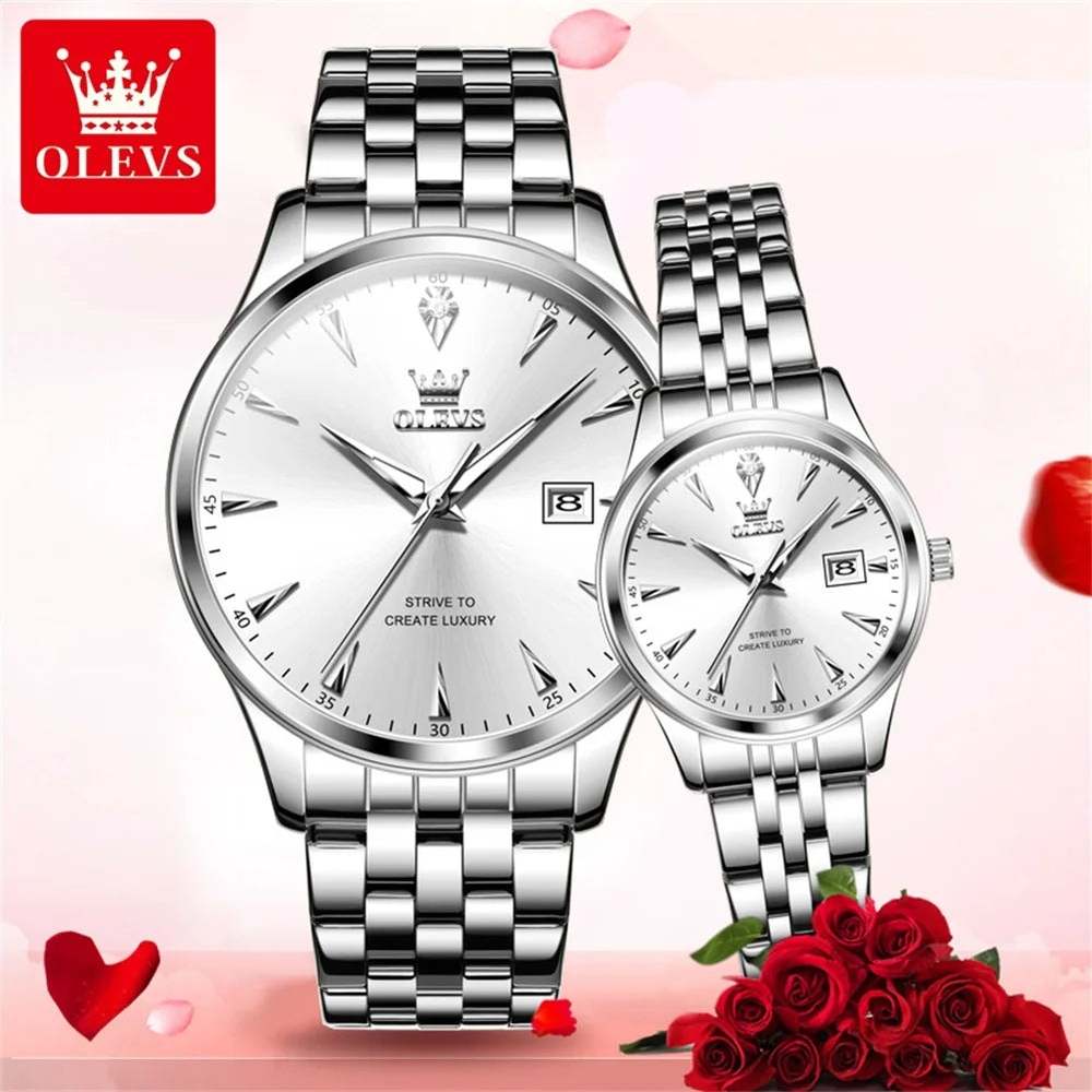 Reloj Pareja Olevs Plata