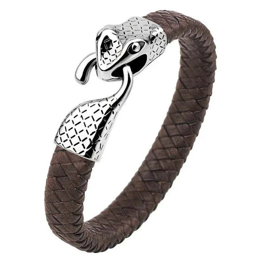 Pulsera cuero serpiente cafe 3136 - Gregor Relojes y Accesorio Ecuador