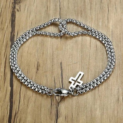 Pulsera Vnox Cruz Plateada 226 - Gregor Relojes y Accesorio Ecuador