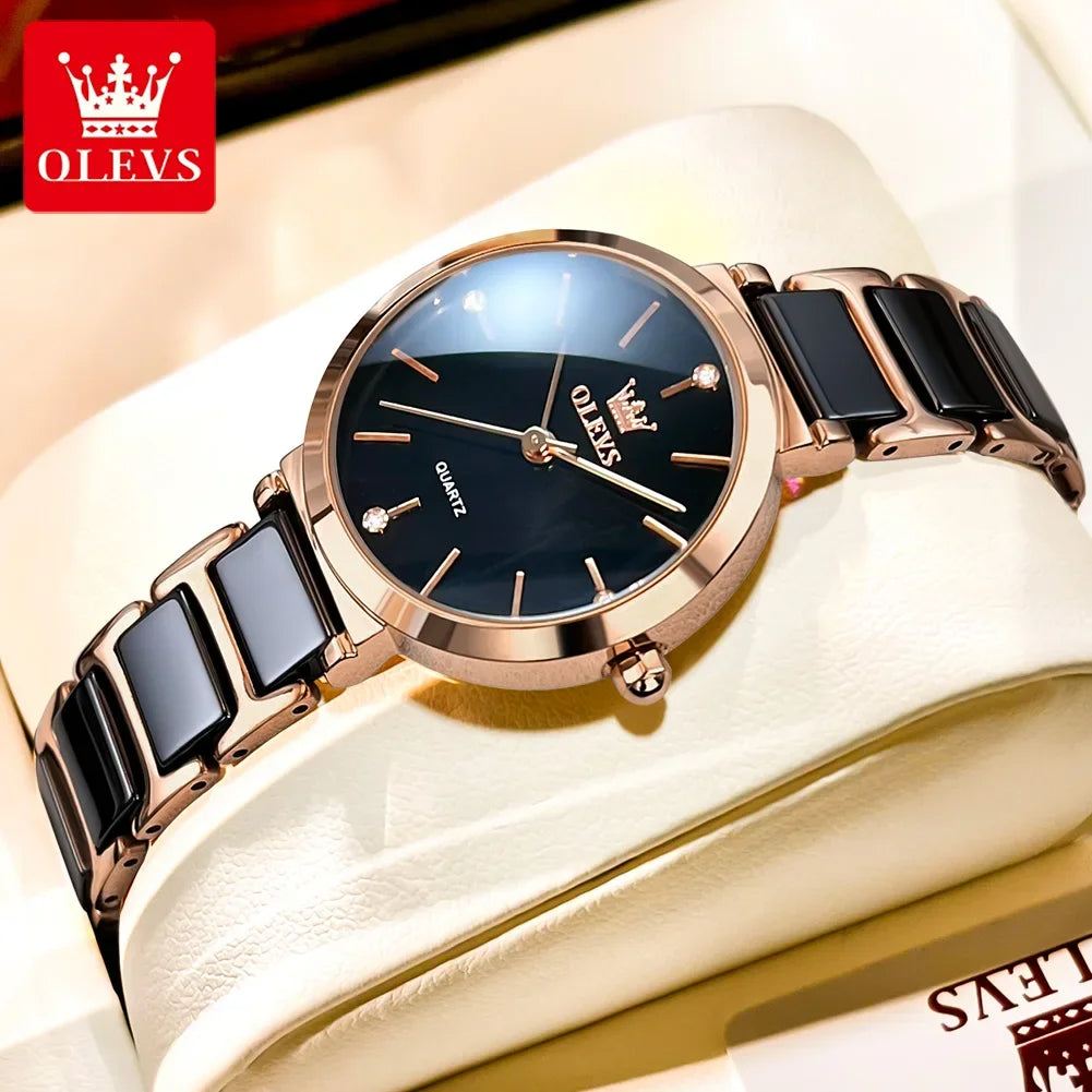 Reloj Mujer Olevs Bresh Negro - Gregor Relojes y Accesorio Ecuador