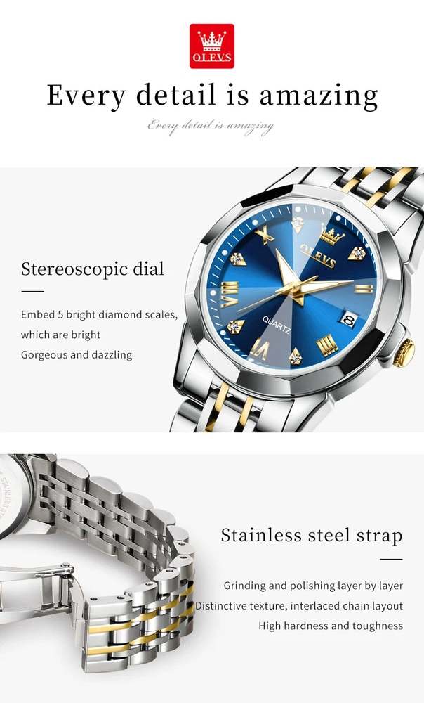 Reloj Pareja Olevs Diamond - Gregor Relojes y Accesorio Ecuador