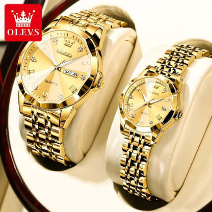 Reloj Pareja Olevs Gold - Gregor Relojes y Accesorio Ecuador