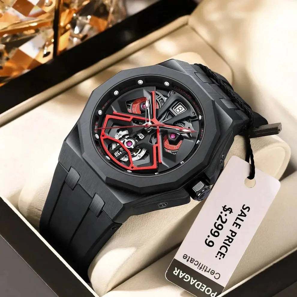 Reloj Poedagar + Pulsera Negra 975 - Gregor Relojes y Accesorio Ecuador